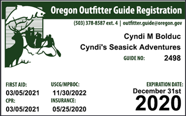 image of an Oregon guide permit