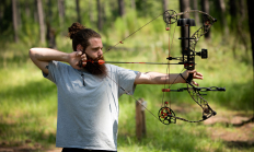 image of an archer practicing, showing good form