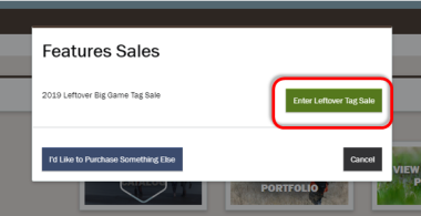 screen shot of Leftover tags Features Sales w red box