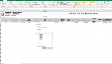 screen shot of how to filter draw results in ELS