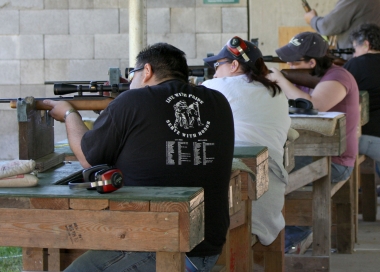 students practice rifle shooting at ODFW workshop