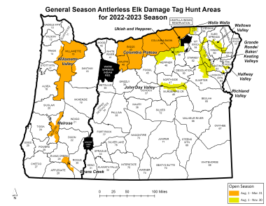 General season antlerless elk damage tags statewide map
