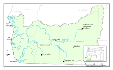 Map of the area covered by the steelhead validation