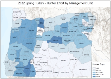 2022 spring turkey harvest by unit Oregon Department of Fish