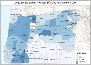 2022 Spring Turkey Harvested Per Hunter
