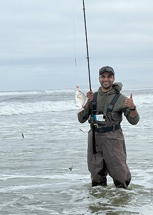 Surf perch fishing