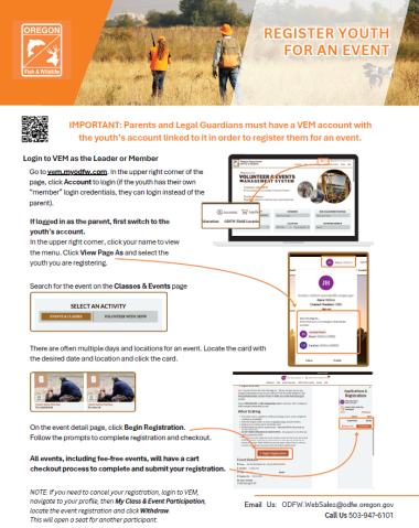 VEM youth event registration