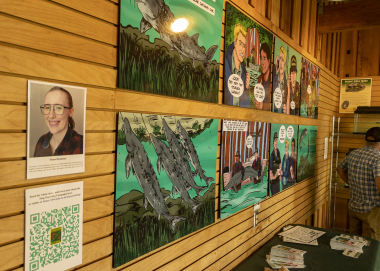 Volunteer art presentation