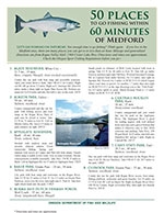 An image of the 50 places to fish within 60 minutes of Medford flyer