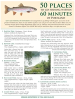 An image of the 50 places to fish within 60 minutes of Portland flyer