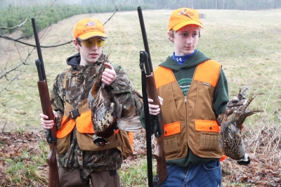 Boys pheasant hunt