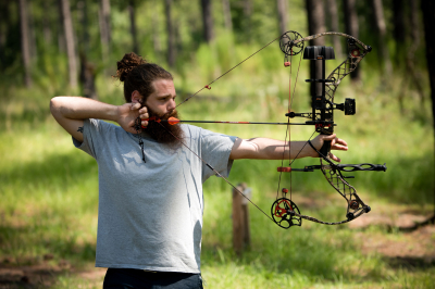 image of an archer practicing, showing good form