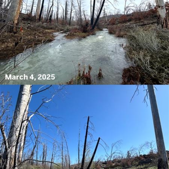 Coldwater project high vs low flow fall creek